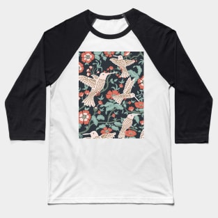 Hummingbirds in Floral Garden Baseball T-Shirt